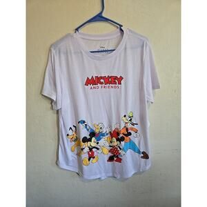 Disney Mickey Mouse and Friends Juniors Knit Top-White XXL -19 NEW